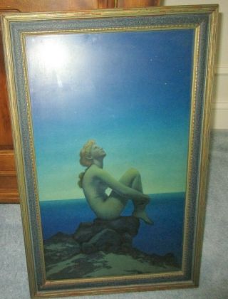 Antique Maxfield Parrish Stars House Of Art Print & Frame