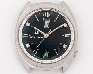 Vintage 1970 Bulova Accutron 2182 Day - Date W/ Diamond Dial Running
