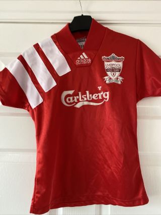 Rare Kids Vintage Liverpool 1992/1993 Home Football Shirt - 26/28 " 100 Years