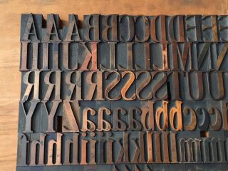 Large Antique VTG Wood Letterpress Print Type Block A - Z Alphabet Letters ’s Set 2