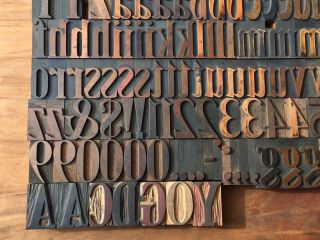 Large Antique VTG Wood Letterpress Print Type Block A - Z Alphabet Letters ’s Set 3
