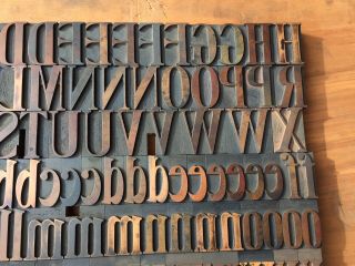 Large Antique VTG Wood Letterpress Print Type Block A - Z Alphabet Letters ’s Set 4
