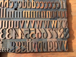 Large Antique VTG Wood Letterpress Print Type Block A - Z Alphabet Letters ’s Set 5