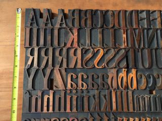 Large Antique VTG Wood Letterpress Print Type Block A - Z Alphabet Letters ’s Set 6