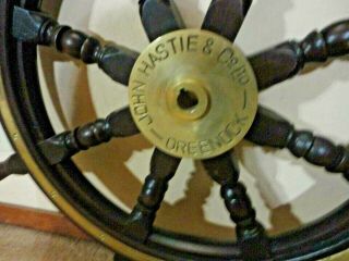 John Hastie & Co Greenock Brass Ship Wheel 36” Maritime Nautical 50’s