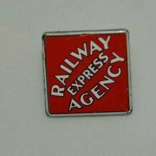 Vintage Railway Express Agency Red Lapel Sign Pin Rare