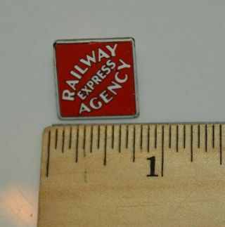 Vintage Railway Express Agency Red Lapel Sign Pin Rare 3