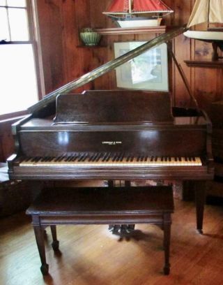 Vintage Piano Baby Grand Lindeman & Sons Including Bench