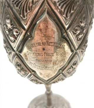 Stunning Antique victorian hallmarked Silver maidenhead rowing club goblet 1894 2