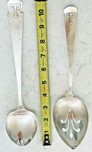 Kalo 2 Hand Hammered Sterling Silver Spoons 1 Slotted 10 0unces