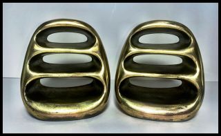 Mid - Century 1950s Ben Seibel Ladder Brass Bookends By Jenfred Ware,  Usa