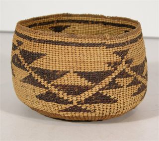 Ca1910s Native American Yurok Karok Indian Basketry Bowl / Basket Hupa Hoopa