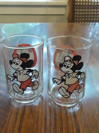Vintage Mickey Mouse Club Juice Glasses - Walt Disney Production
