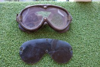 Vintage Us Army Kl54 Type 77 - 51 Sun Wind & Dust Goggles Eye Protection Goggles