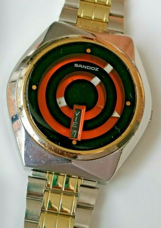 Very Rare Vintage Sandoz Mystery Dial - Automatic - Wristwatch - Men’s - 1970’s