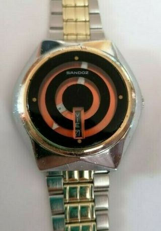 Very Rare Vintage Sandoz Mystery Dial - Automatic - wristwatch - men’s - 1970’s 2
