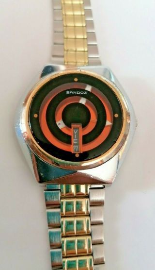 Very Rare Vintage Sandoz Mystery Dial - Automatic - wristwatch - men’s - 1970’s 3