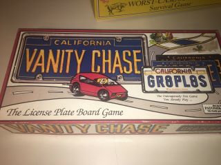 Vtg Patomike 1988 California Vanity Chase License Plate Board Game Complete Ln