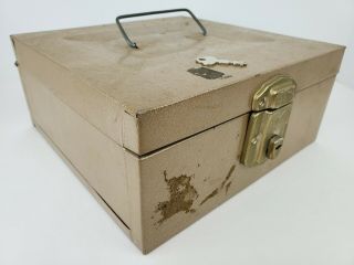Vtg Hamilton Skotch Porta File Metal Strongbox Deed Document Cash Safe Lock Box