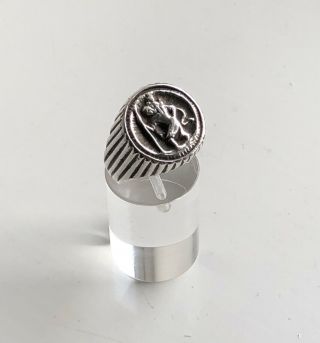 Vintage Solid Silver St.  Christopher Signet Ring Size Q 2