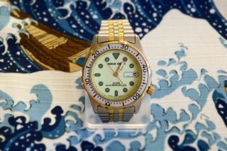 Seiko Alba Aqua Gear Gold Tone Professional Diver Watch 37mm 200m Waterproof