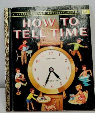 Vintage Rare 1957 A Little Golden Activity Book How To Tell Time “b” Printing