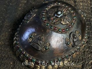 Tibet Tibetan Buddhism mosaic gem skull Kapala 06 6