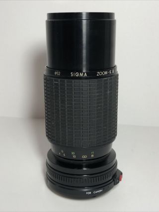 Vintage Sigma 70 - 210mm Zoom Kii Lens For Canon Camera 1:4.  5 Made In Japan