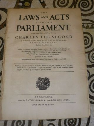 64 Antique Acts Of Parliament King Charles Ii First Parliament Of 1661