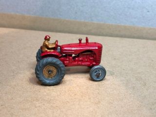 Vintage Matchbox Lesney Moko Red Massey Harris Tractor Metal Wheels