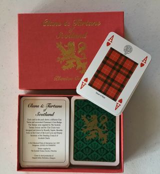 Vintage Clans &tartans Double Deck Playing Cards W/box Made Scotland Crest Badge