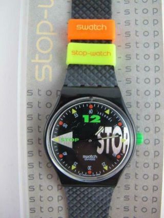 Swatch Vintage Stop Nightshift Swiss Stopwatch Rare Mens Womens Watch Ssb101
