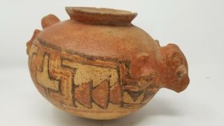 Pre - Columbian Polychrome Animal Effigy Larger Vessel Pot Intact W Provenance