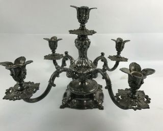 Antique Reed & Barton 166 Silverplated 5 Arm Epergne Candelabra No Glass
