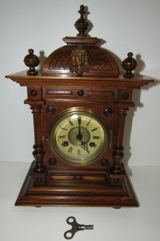 Antique Junghans A42 Bracket Clock 8 - Day,  Time/strike,  Key - Wind One
