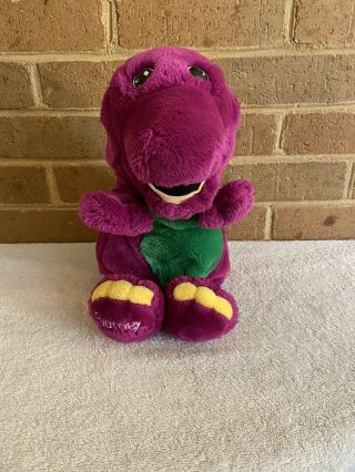 Vintage 1992 Barney Purple Dinosaur Plush Puppet 12 Inches
