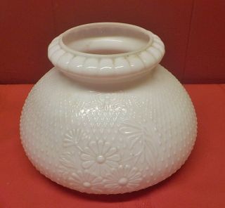 Vintage White Hobnail Milk Glass Shade Hurricane / Student Lamp 6 7/8 " Fitter