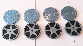 Vintage 8mm Movie Reels Scherer Ez Wards Tin 5 Inch With Film