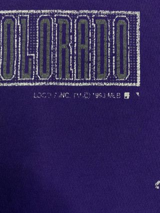 Vintage 90s Colorado Rockies Big Logo Purple T Shirt Mens Size 2XL MLB USA RARE 3