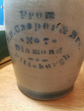 19th Century Stoneware Jar Samuel Cooper & Brothers Pittsburgh,  Pa