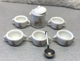 Sylvanian Families Ceramic China Soup Set Cookware Tableware Utensils Vintage