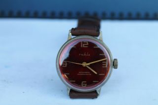 Vintage Old German Made Umf Ruhla Mens Wrist Watch Waterprotected