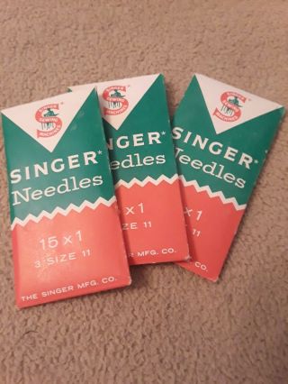9 Total Vintage Singer Sewing Machine Needles 15 X 1 Size 11 (p622) S2a