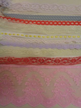 100 Yds Mixed Colored And Vintage Sewing Lace
