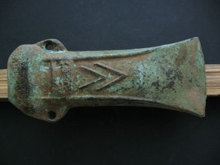 Bronze Age Battle Axe " Celt Type " Ancient Illyrians Bronze Weapon 1200 - 900 B.  C.