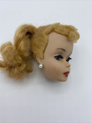 Vintage Ponytail Barbie 3 Blonde Hair Brown Eyeshadow Head Only No Touch Ups