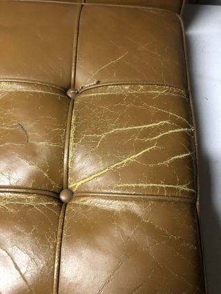 Knoll Mies Van Der Rohe Barcelona Leather Chair Cushion Set Vtg Mid Century DWR 3