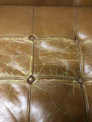 Knoll Mies Van Der Rohe Barcelona Leather Chair Cushion Set Vtg Mid Century DWR 4