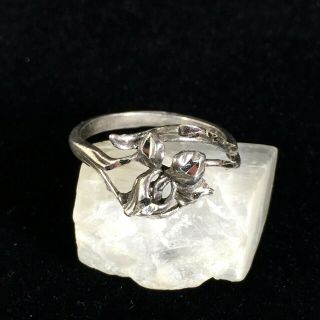 Vintage Shube Dakota West Sterling Silver Ring Sz 6.  5 Flower Open Petite Signed