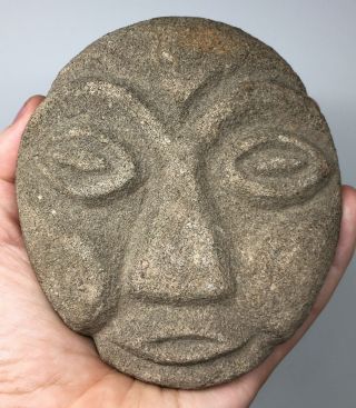 Pre - Columbian Deeply Carved Human 